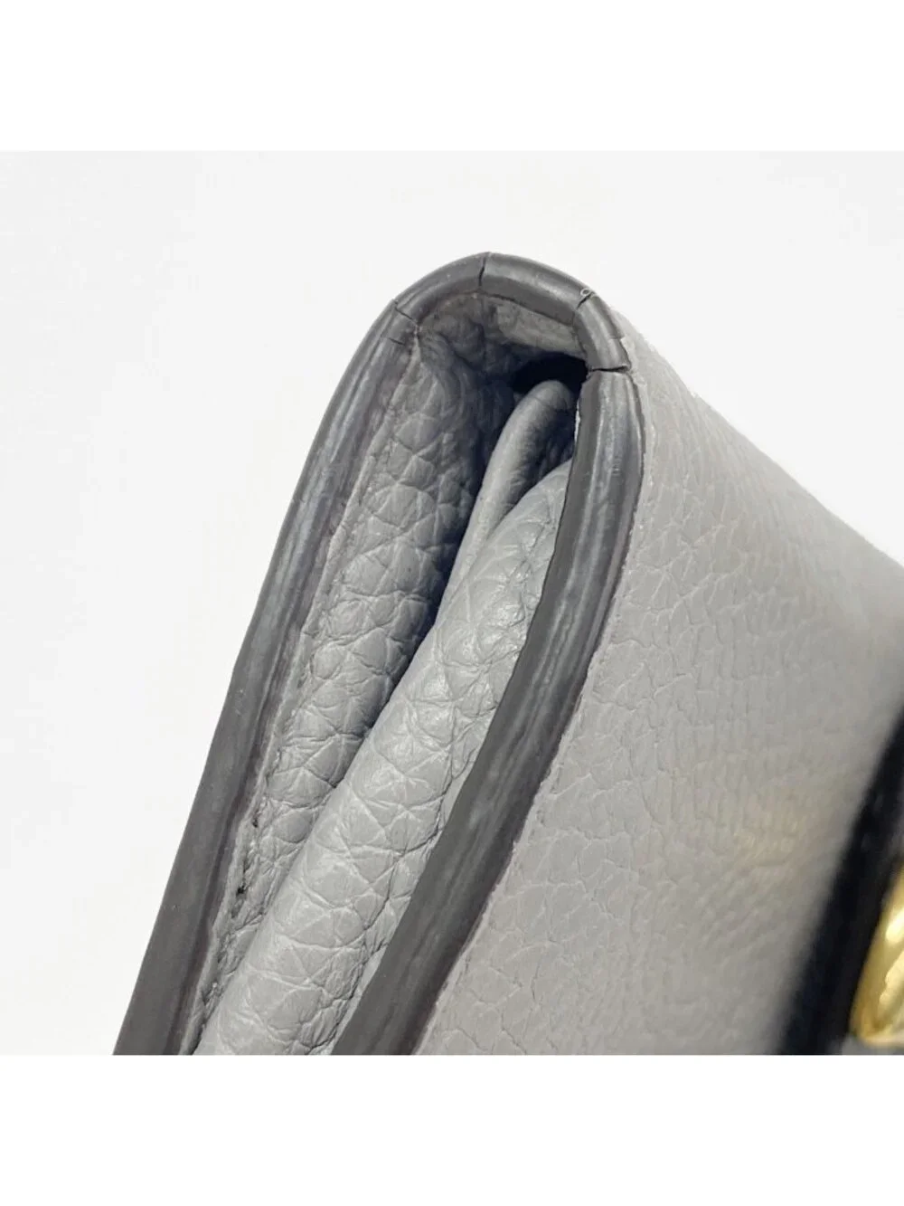 ★SOLD★ Gucci Wallet GG Marmont Leather Gray Gold - Picture 6 of 10